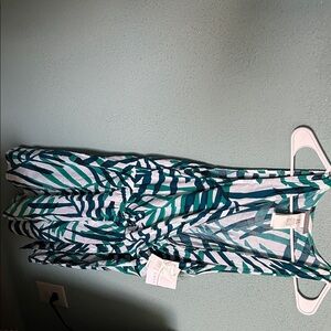La Blanca Green and Blue Patterned Romper M